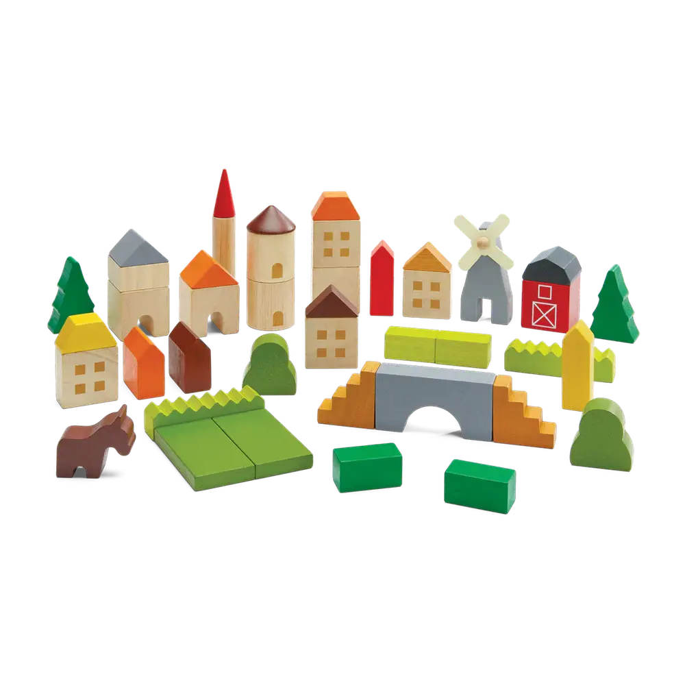 Plan toys Platteland Blokken| Houten speelgoed