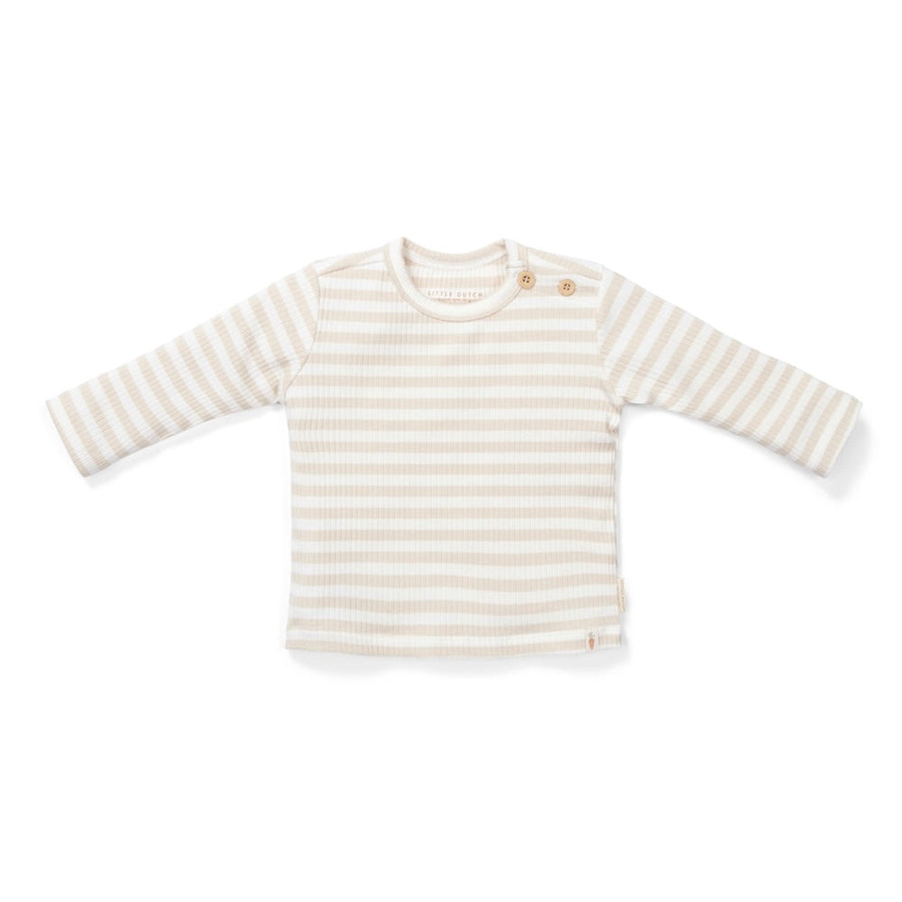 Little Dutch Tshirt Lange Mouw Stripe - Sand/White