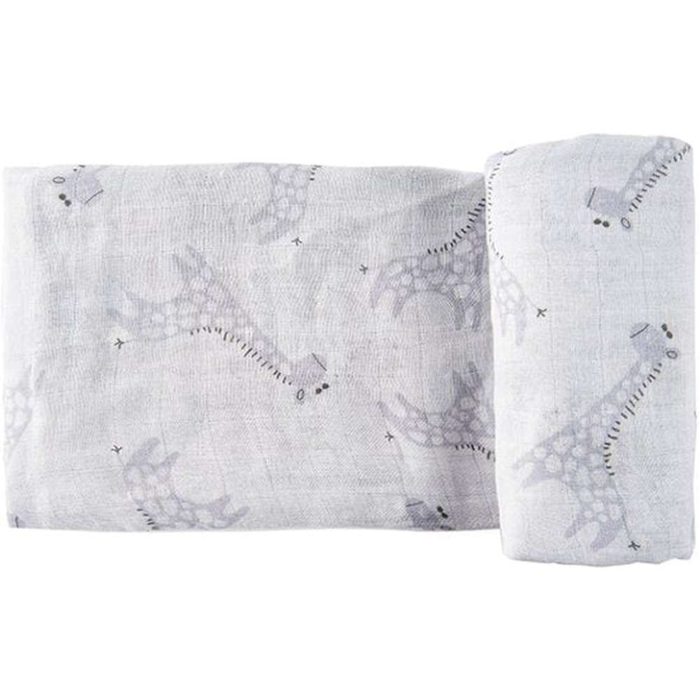 Happy Bear Hydrofiele Doek/Tetradoek/Swaddle/Inbakerdoek In Katoen 120x120 - Blue Giraffe