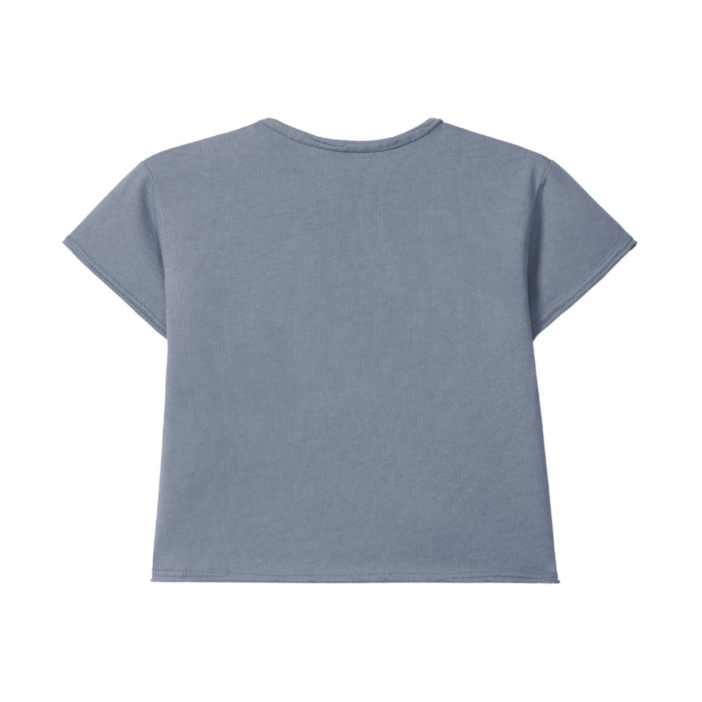 Snug Katoenen T-Shirt Met Borduursel - Indigo