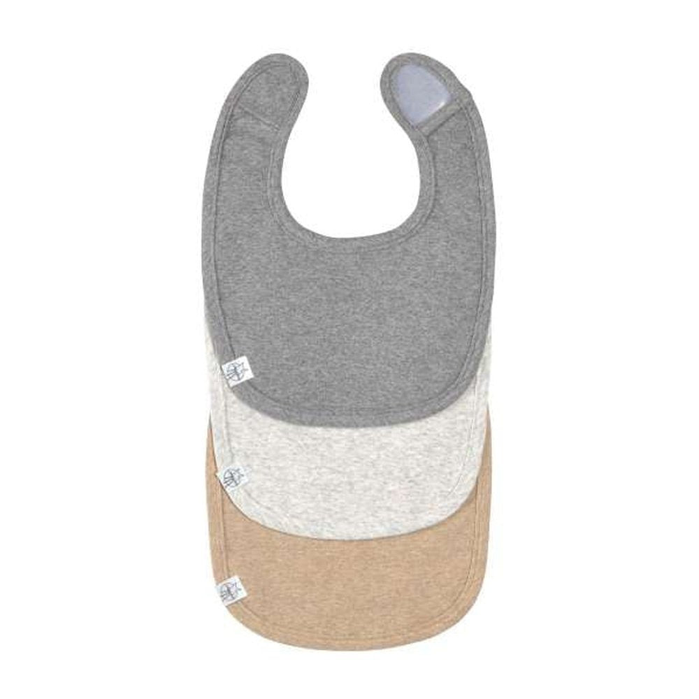 Lässig Set Van 3 GOTS Newborn Slabbetjes - Dark Grey/Light Grey/Nature Melange