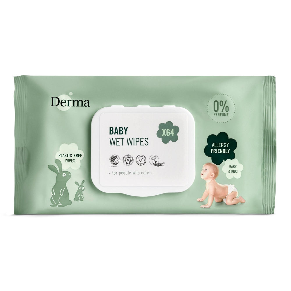 Derma Natte Doekjes 0% Parfum - 64st