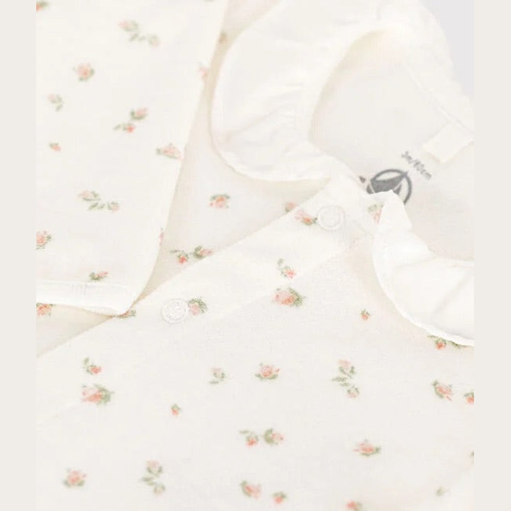 Petit Bateau | Babypyjama Van Velours - Marshmallow/Roosjes