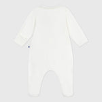 Petit Bateau Effen Fluwelen Baby Pyjama Met Kraag