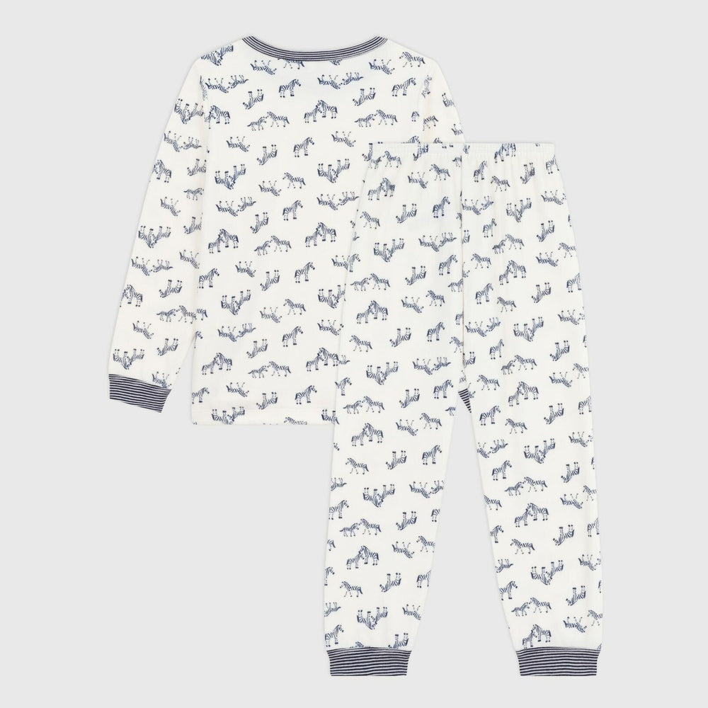 Petit Bateau Fluwelen Kinderpyjama - Zebraprint