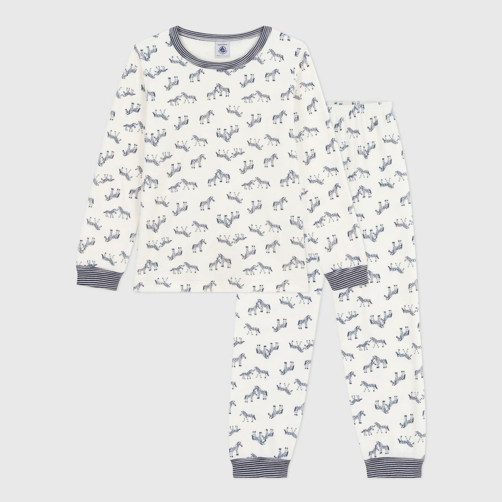 Petit Bateau Fluwelen Kinderpyjama - Zebraprint
