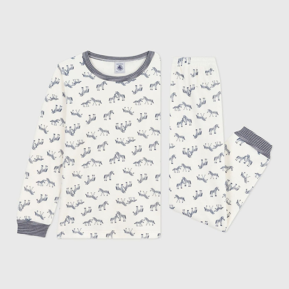 Petit Bateau Fluwelen Kinderpyjama - Zebraprint