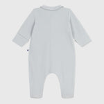 Petit Bateau Effen Fluwelen Babypyjama Met Kraag En Geborduurd Hartje