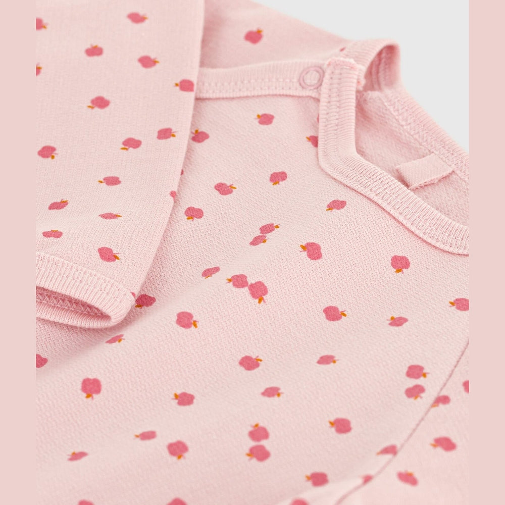 Petit Bateau Babypyjama Van Geruwde Fleece - Roze Appeltjes