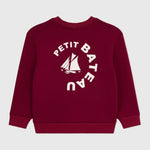 Petit Bateau Effen Katoenen Sweater Voor Kinderen - Donkerrood