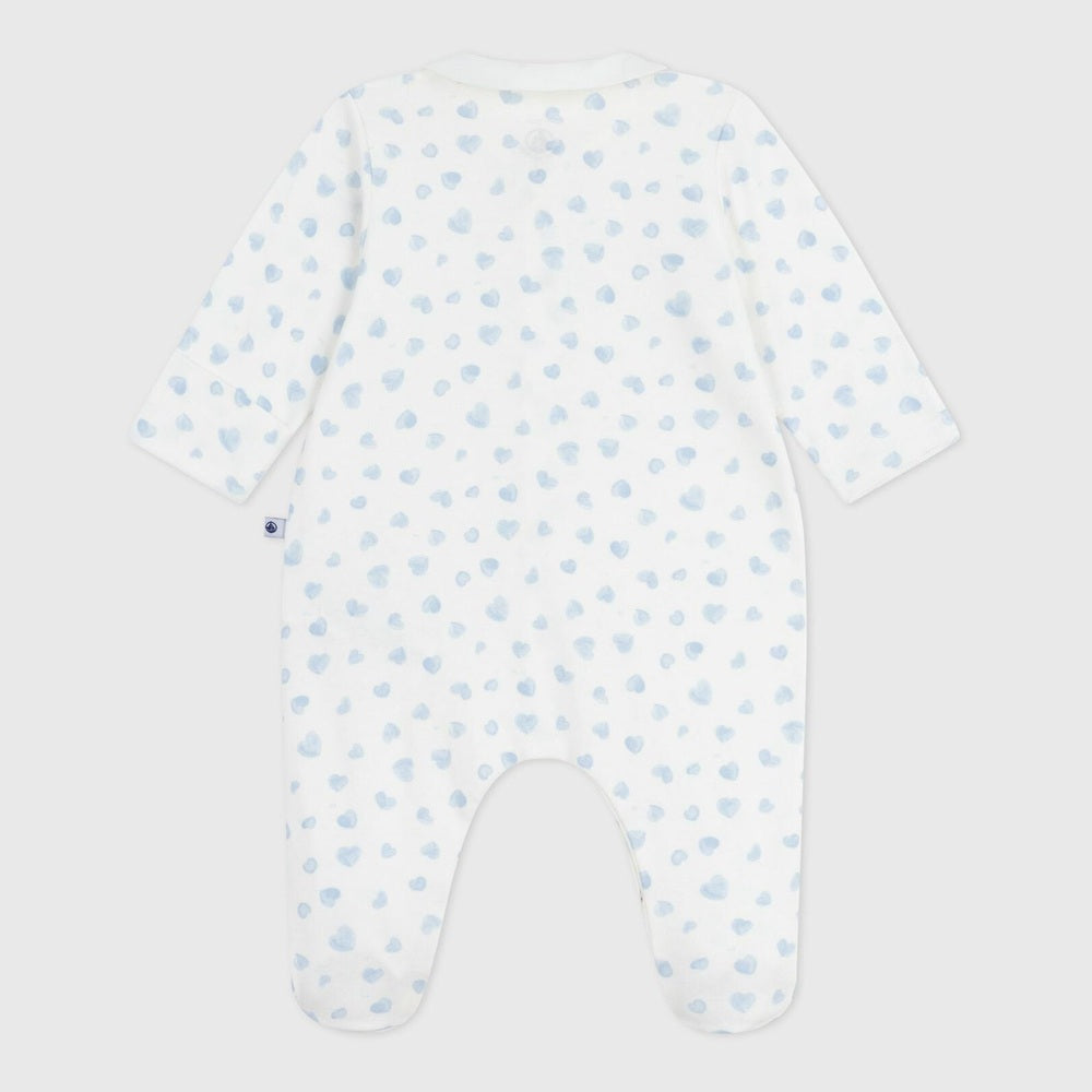 Petit Bateau Katoenen Babypyjama Met Kraag - Blauwe Hartjes