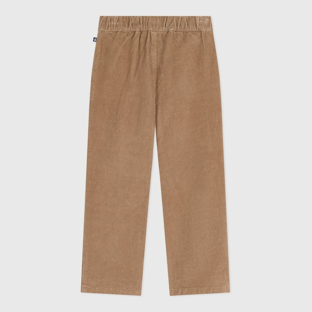 Petit Bateau Effen Fluwelen Rechte Broek Voor Kinderen - Bruin/Beige