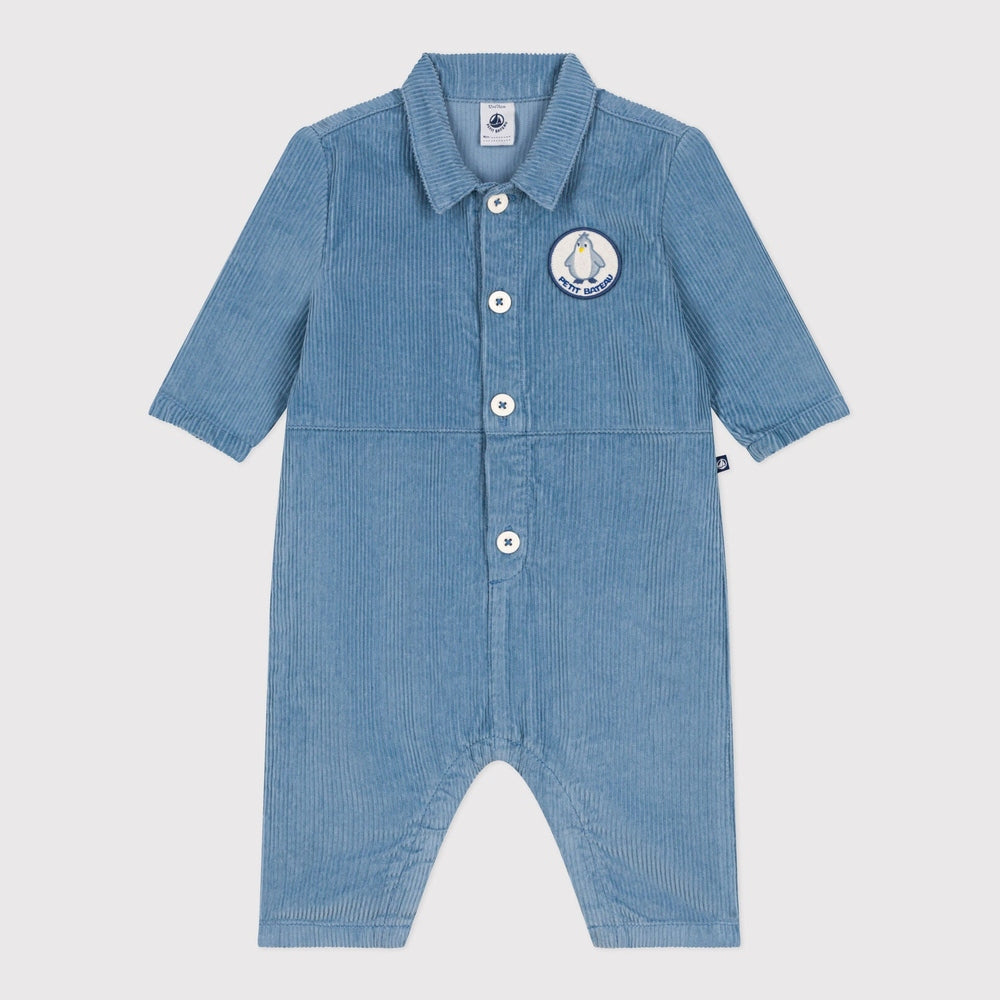 Petit Bateau Fluwelen Babypakje Lang - Blauw