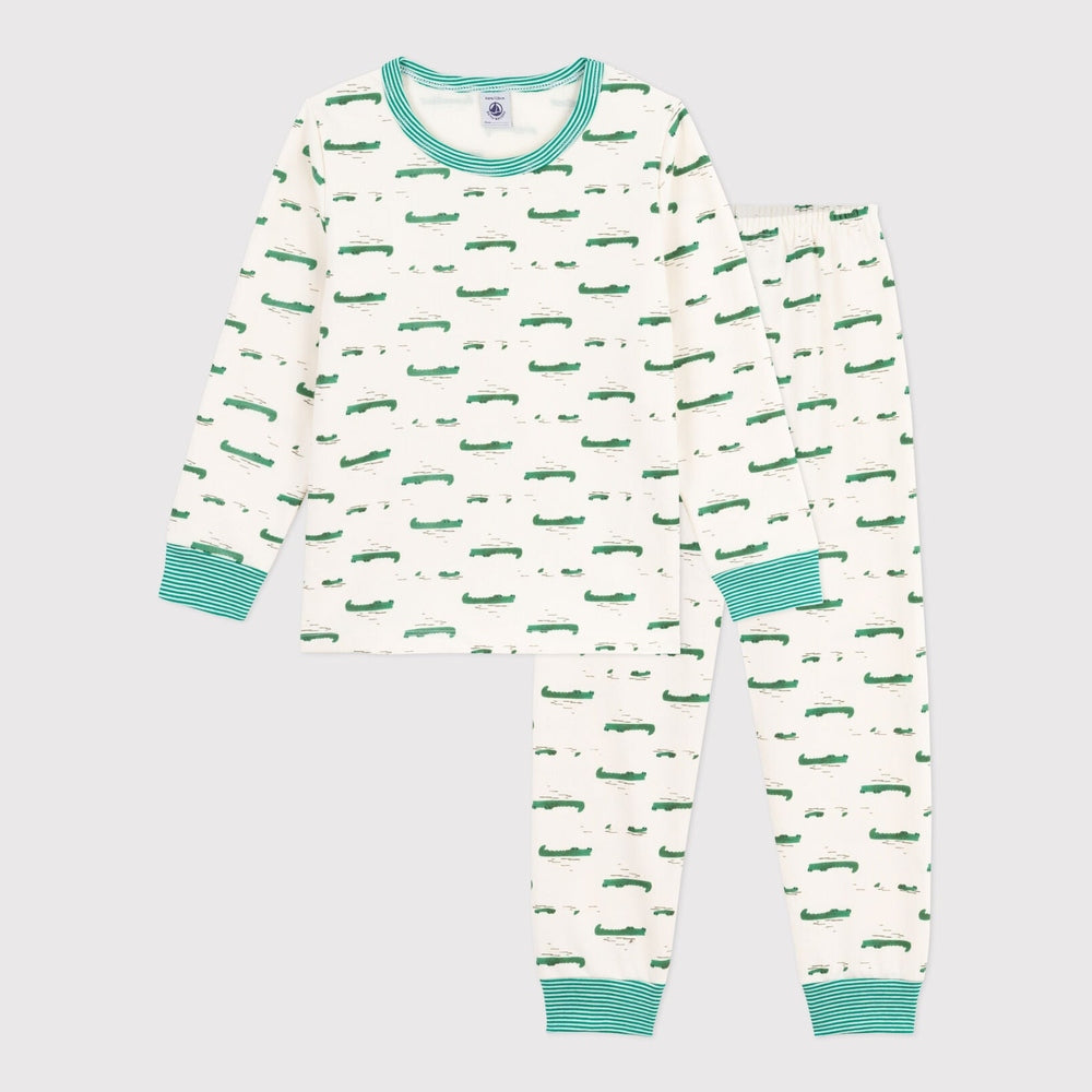 Petit Bateau Kinderpyjama - Krokodillenprint