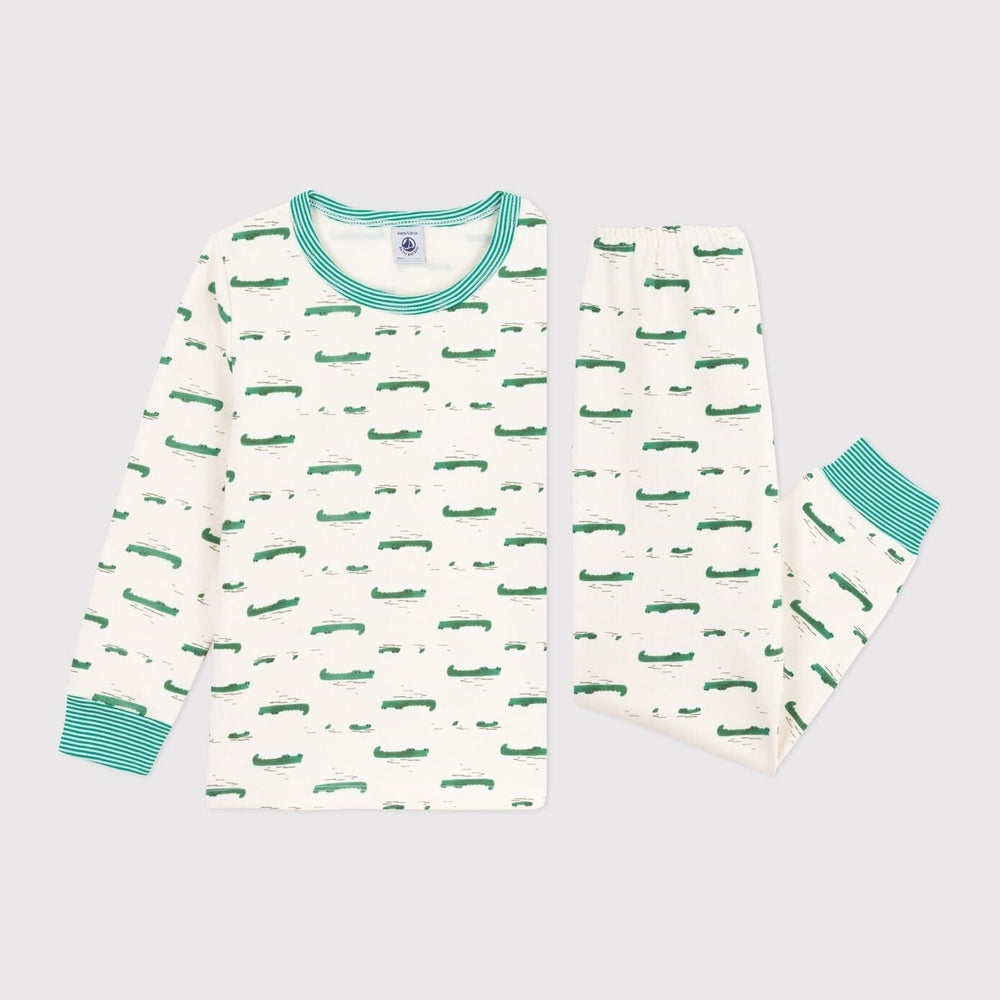 Petit Bateau Kinderpyjama - Krokodillenprint
