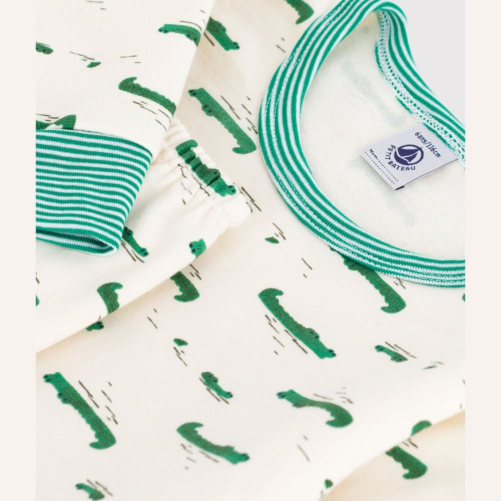 Petit Bateau Kinderpyjama - Krokodillenprint
