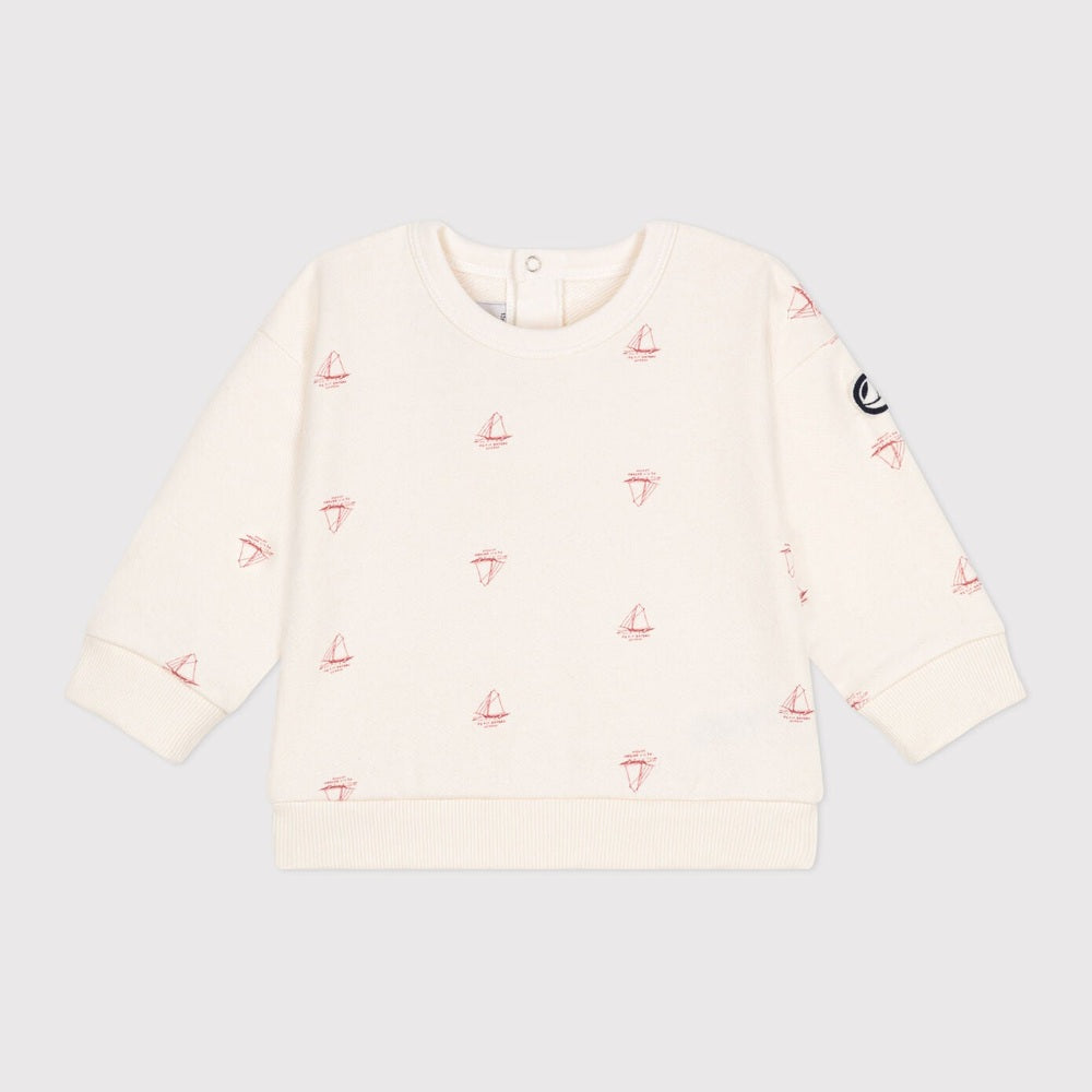 Petit Bateau Baby Sweatshirt Met Vintage Bootprint