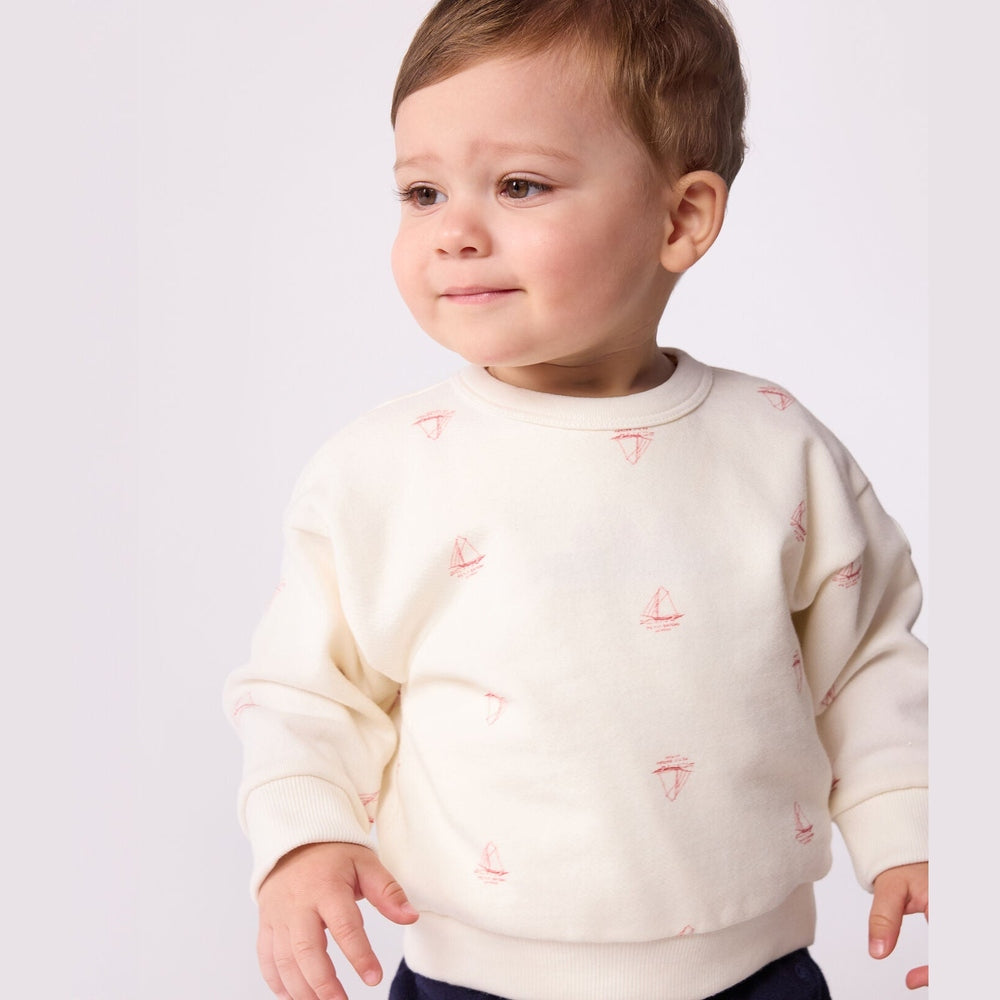Petit Bateau Baby Sweatshirt Met Vintage Bootprint