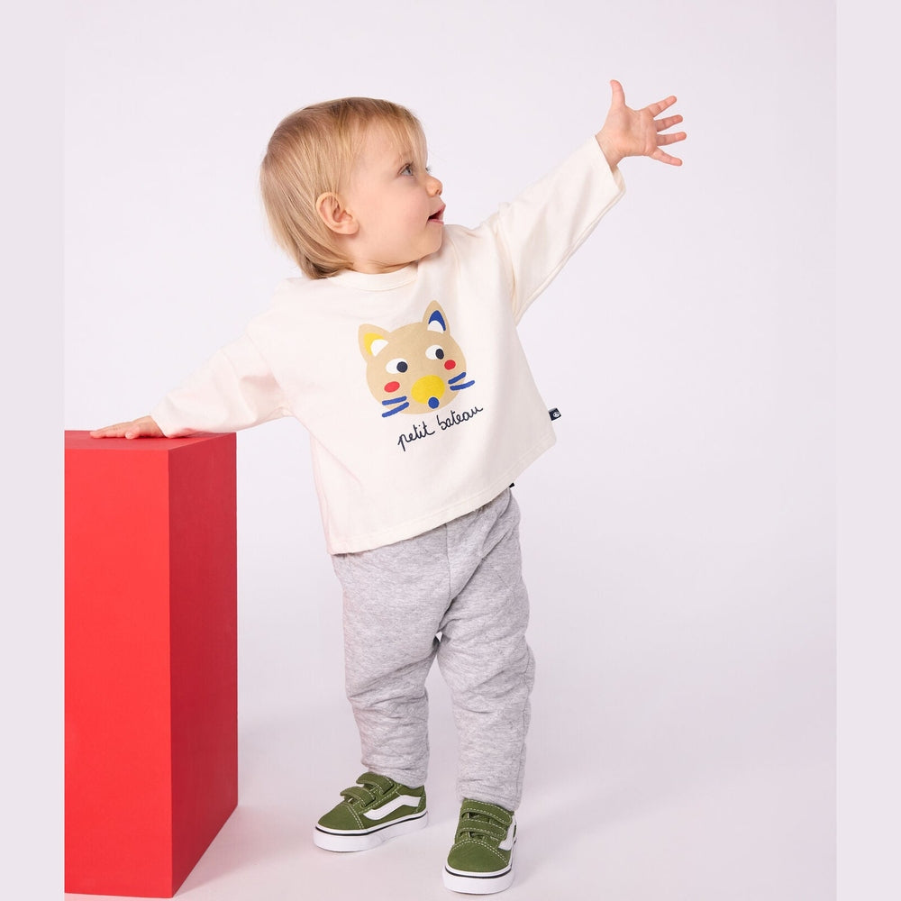 Petit Bateau Katoenen T-shirt Met Lange Mouwen - Kat