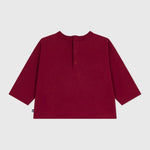 Petit Bateau T-shirt Van Katoen Lange Mouwen - Amarante/ Rood