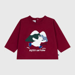 Petit Bateau T-shirt Van Katoen Lange Mouwen - Amarante/ Rood