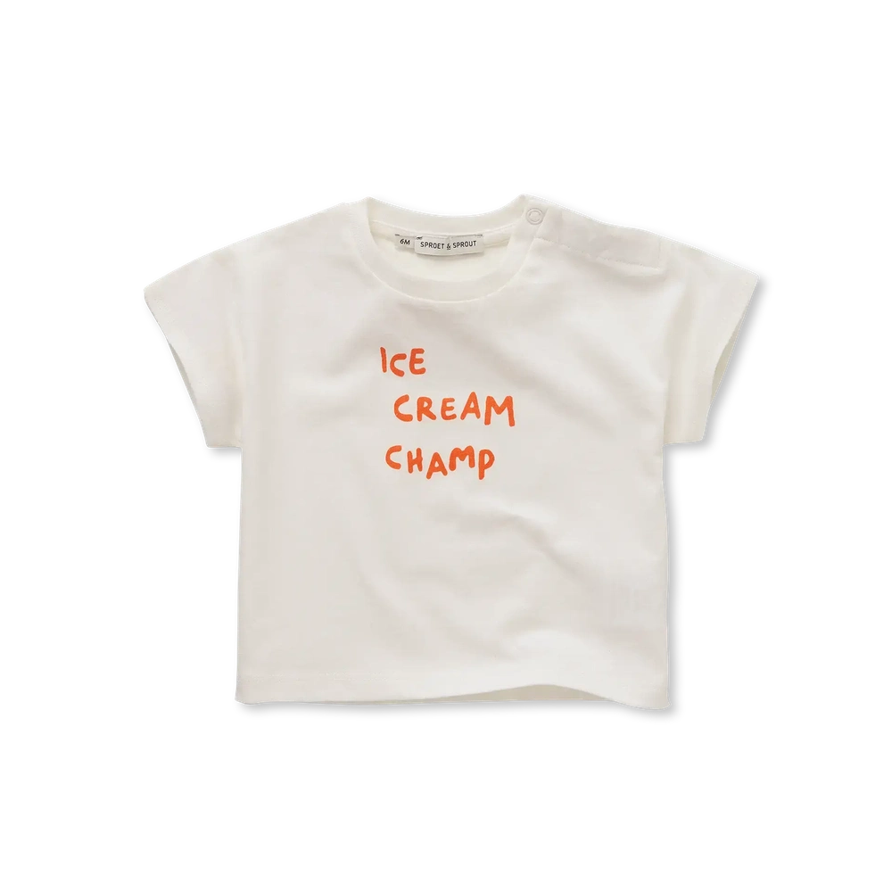 Sproet en Sprout T-shirt bébé Ice Cream Champ blanc cassé