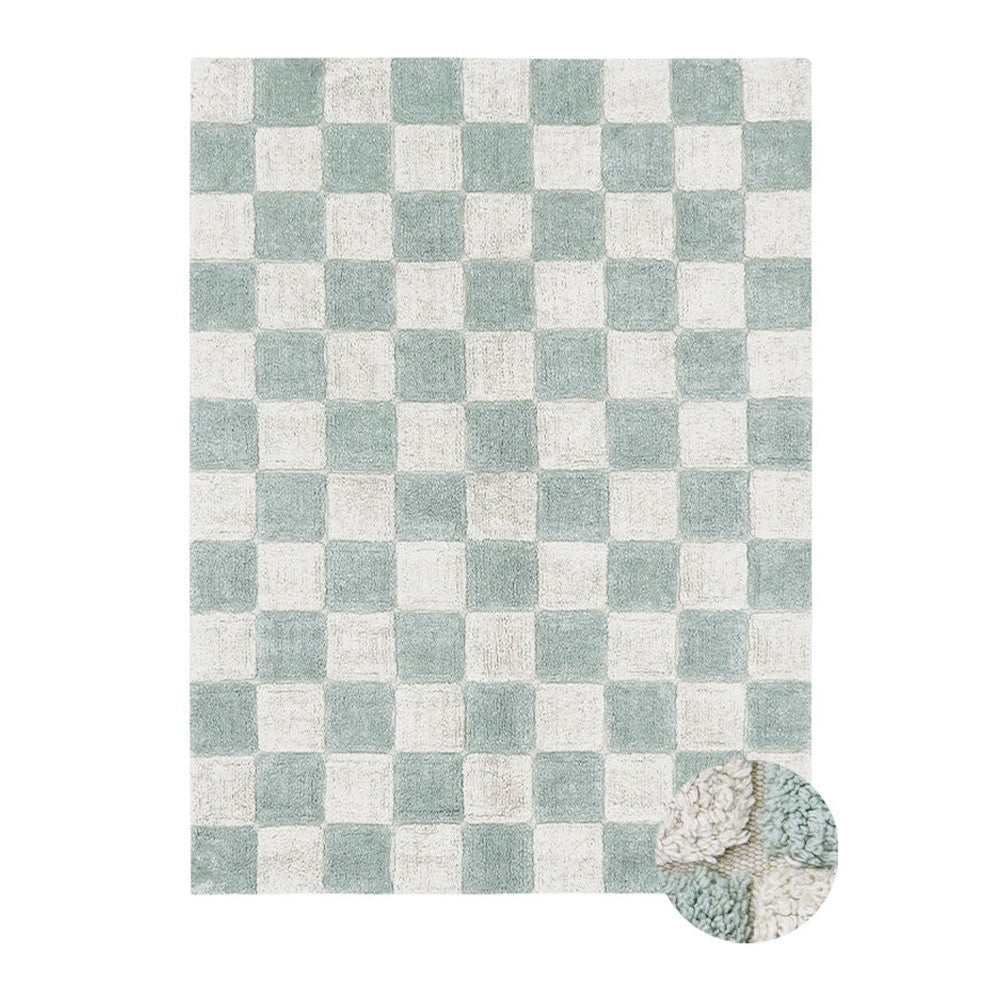 Lorena Canals Wasbaar Tapijt Kitchen Tiles Blue Sage 90x130cm