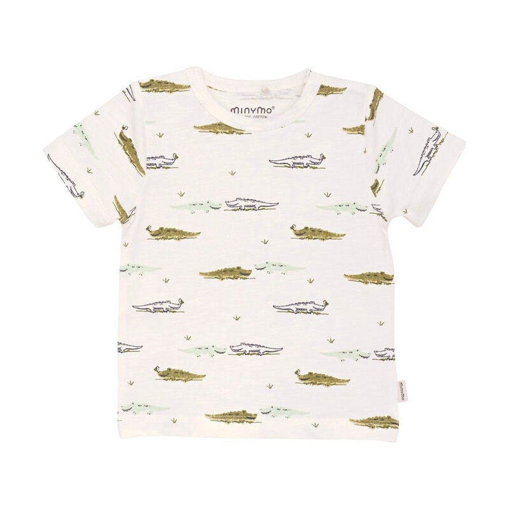 T-shirt Met Korte Mouwen In Biokatoen - Krokodillen Print