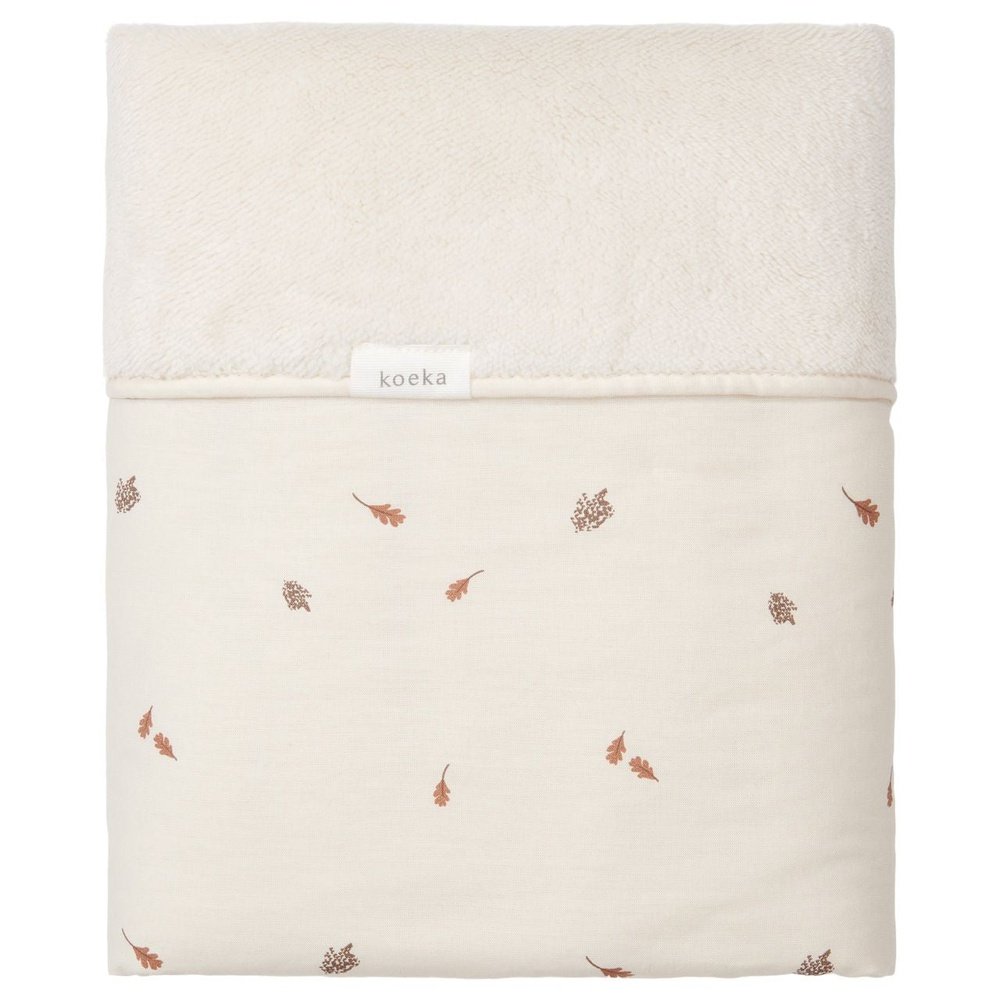 Koeka Crib Blanket Teddy reversible - Forrest Treasures - warm white | Crib Blanket