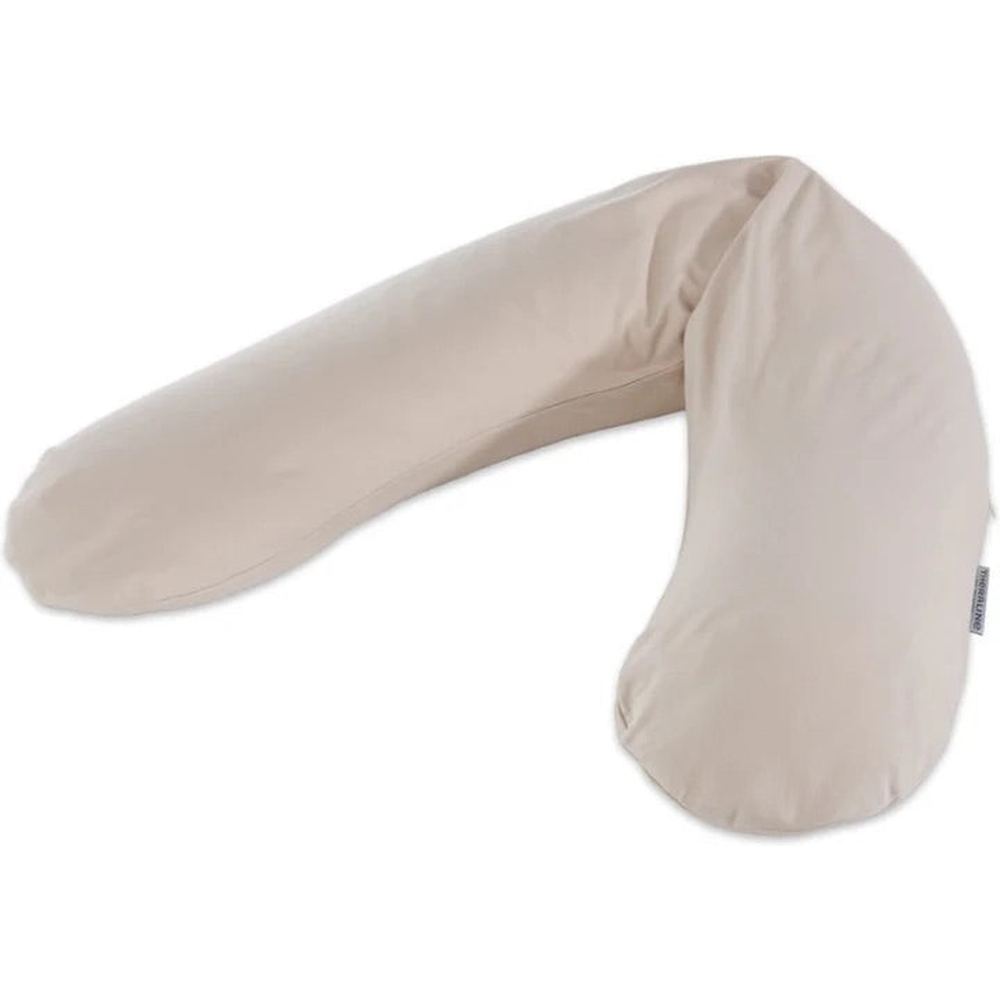 Theraline Voedingskussen / Zwangerschapskussen Bamboo Collection – Pebble Grey – Met Zandfijne Microparels & Wasbare Katoenen Hoes