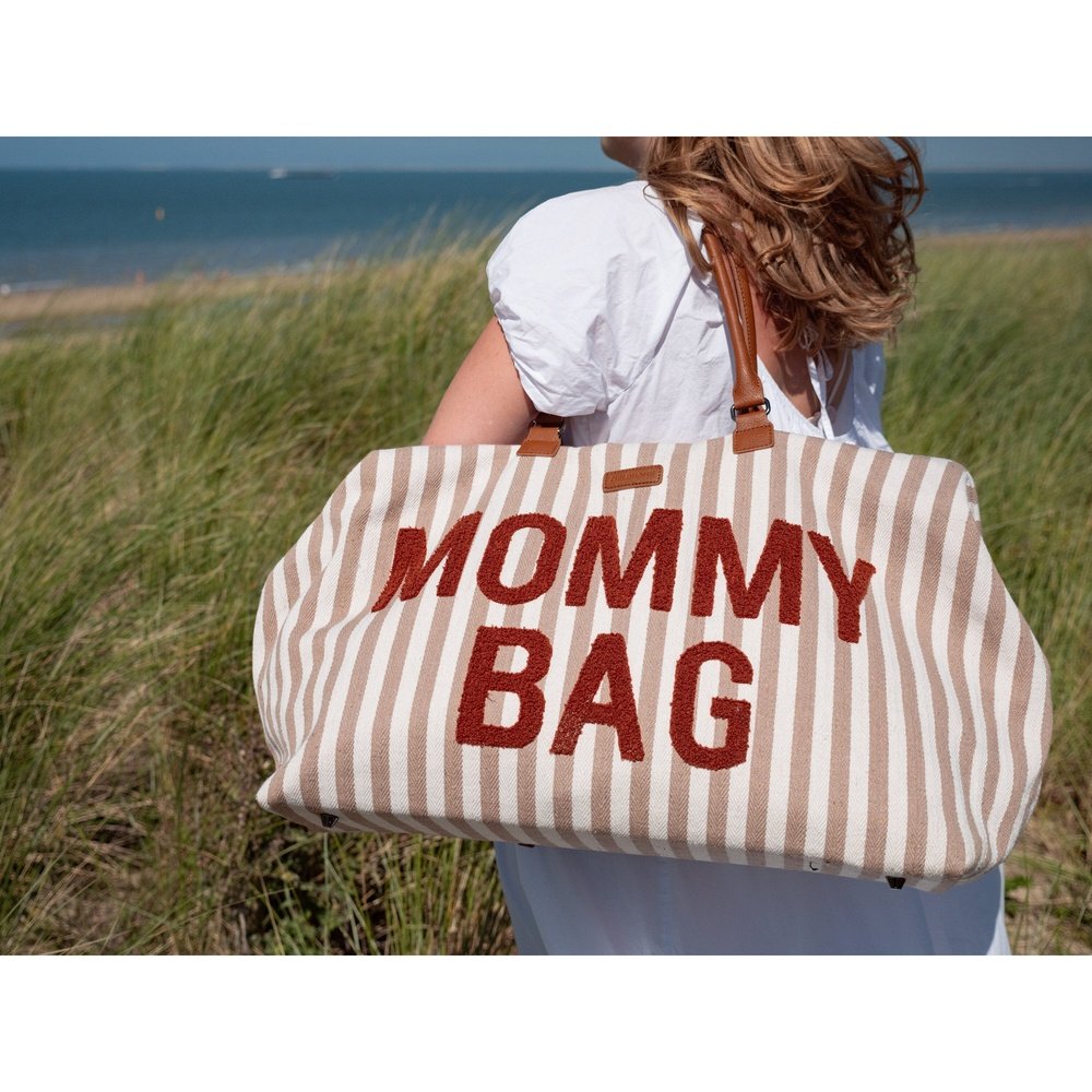 Mommy Bag Verzorgingstas/Luiertas - Strepen Nude