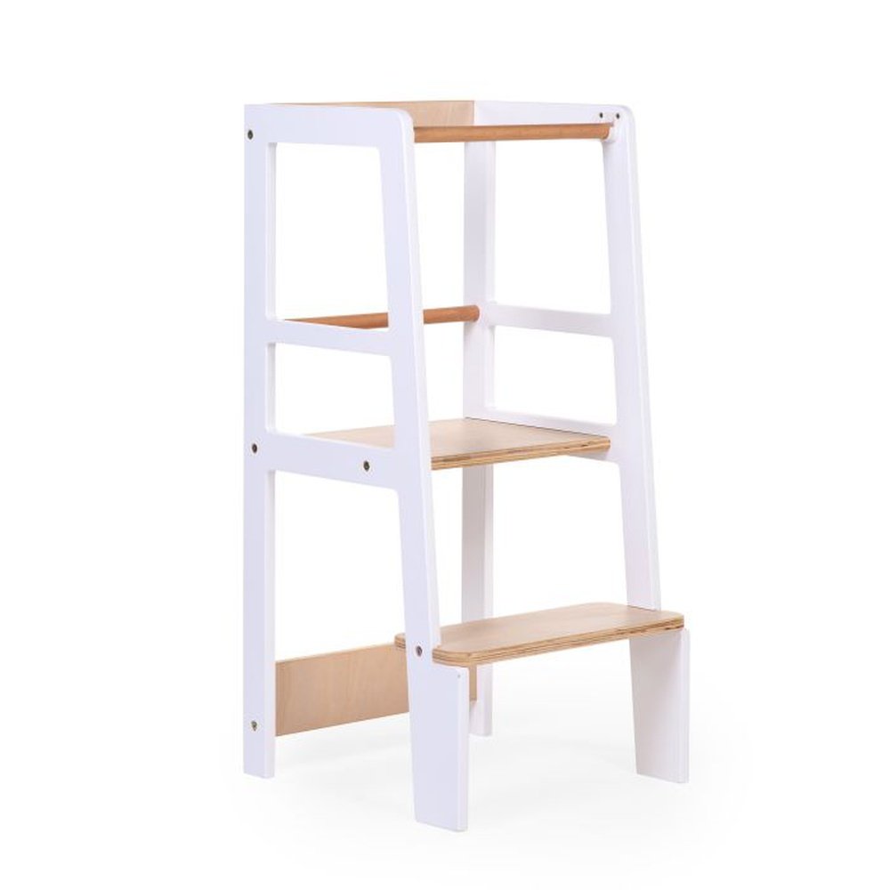 MONTESSORI LEARNING TOWER/STEP STOOL - NATURAL WHITE