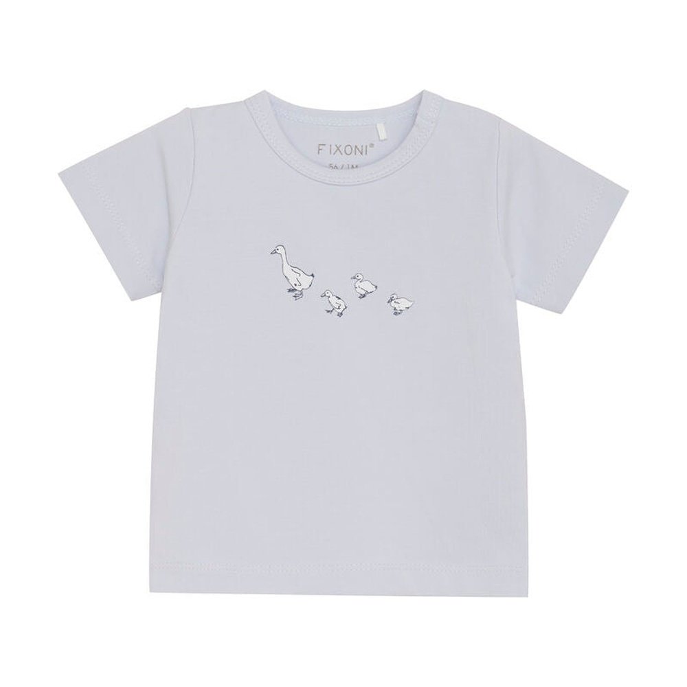 T-shirt Met Korte Mouwen Van Biokatoen - Ducks/Gray Dawn