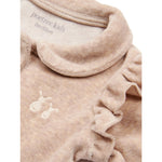 Poetree Kids Babypakje In Superzachte Velours Camel Met Ruffles