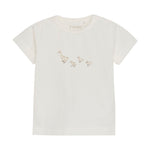 T-shirt Met Korte Mouwen Van Biokatoen - Ducks/Coconut Milk