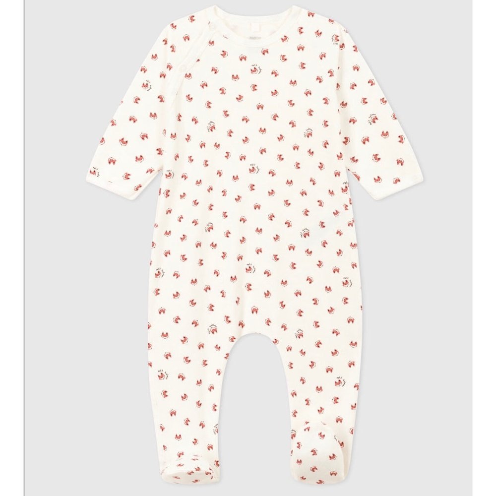 Fleece Baby Pajamas With Print - Foxes