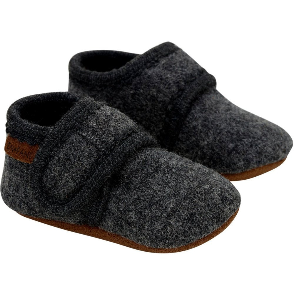 Wollen slippers - dark grey mélange -