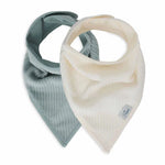 Jollein Slab Bandana - Velvet Rib Sea Green / Ivory 2pack