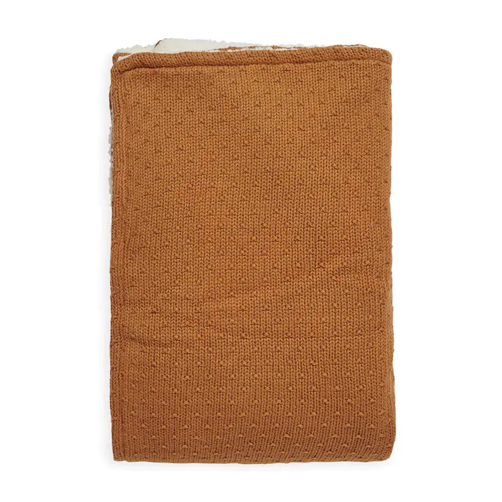 Deken Wieg 75x100cm - Bliss Knit Teddy Caramel