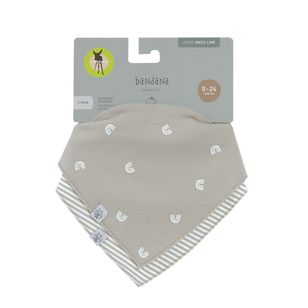 Lässig Baby Bandana slabbetjes 2 St. - Rainbow/ Beige