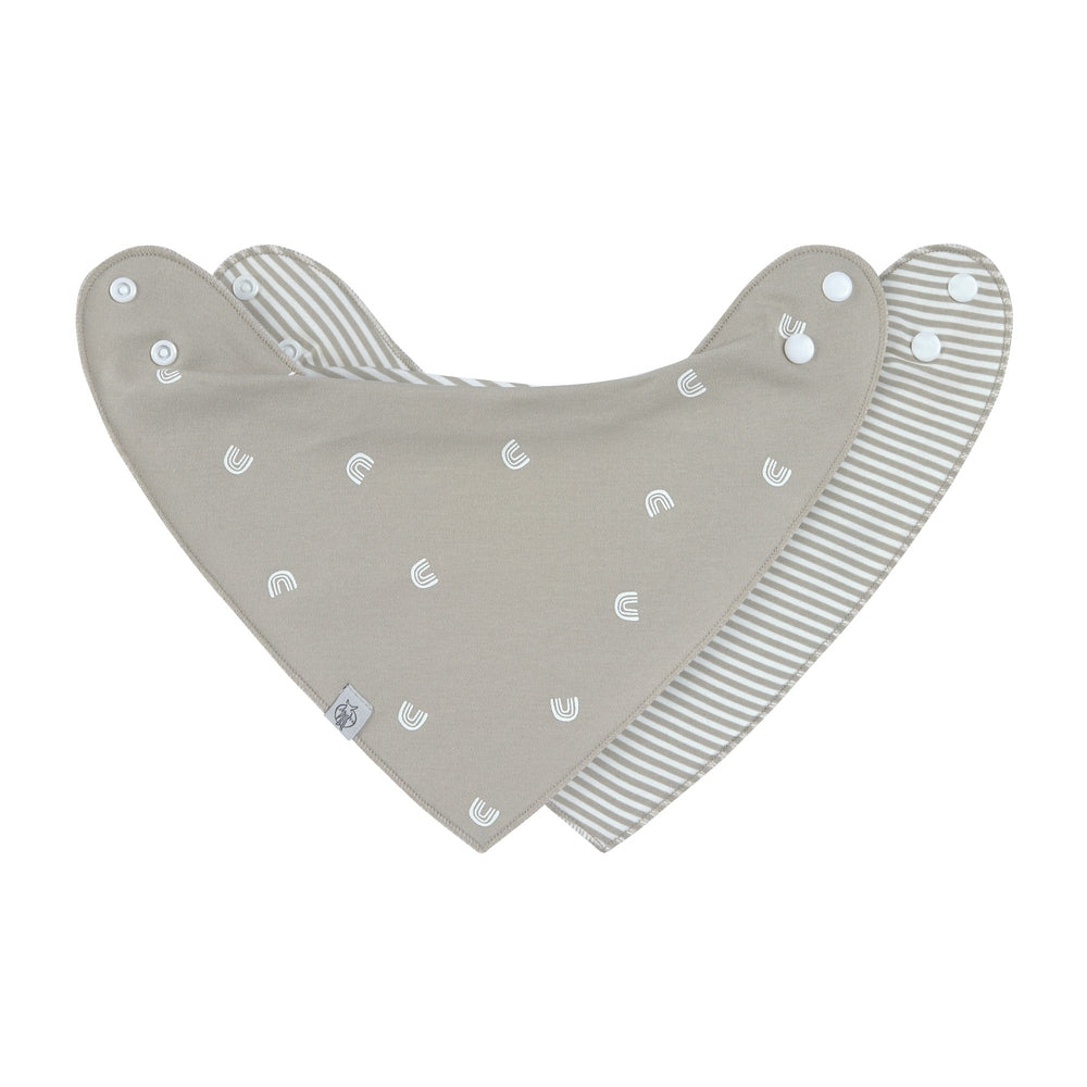Lässig Baby Bandana slabbetjes 2 St. - Rainbow/ Beige