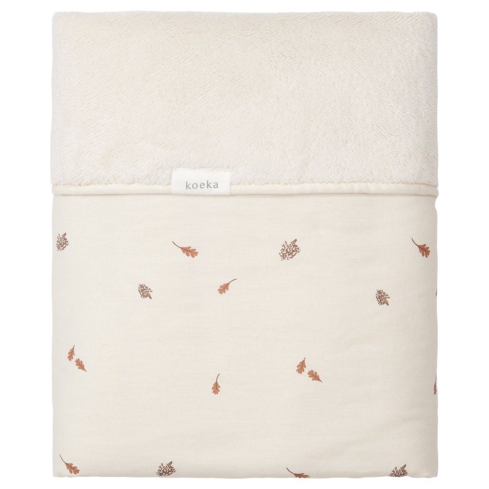 Koeka Wiegdeken Teddy reversible - Forrest Treasures - warm white | Wiegdekentje 100x75 cm