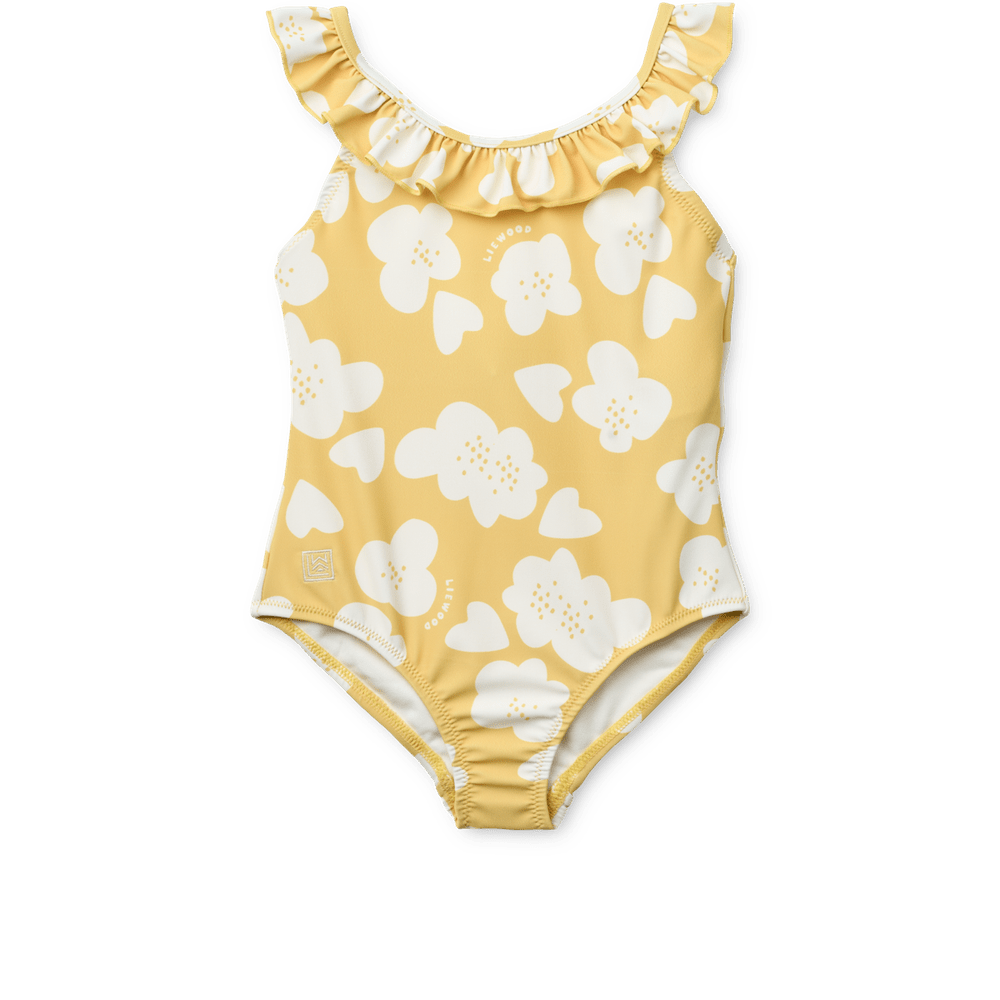 Liewood Kallie Bedrukt Badpak Voor Kinderen - Flower / Lemon Yellow