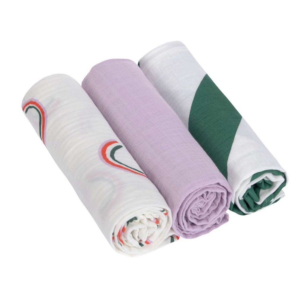 Hydrofiele Doek 3 pack 85x85cm - Happy Rascals Lavender