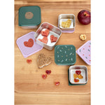 Roestvrije Snackbox 3 Delige Set - Heart Lavender