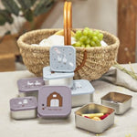 Lässig Roestvrije Snackbox 3 Delige Set - Tiny Farmer Blue