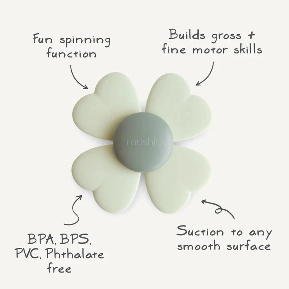Mushie Spinner Met Zuignap - Klavertje Vier