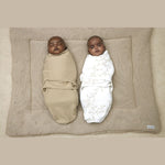 Swaddle/inbakerdoek 4-6 m - branches/uni sand- 2 pack