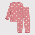 Petit Bateau | Kinderpyjama in Fluweel Met Hartjesprint