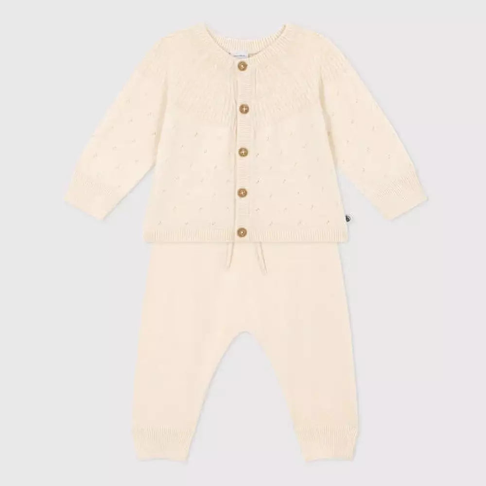 Petit Bateau | Setje Van Tricot Uit Wol En Katoen - Beige